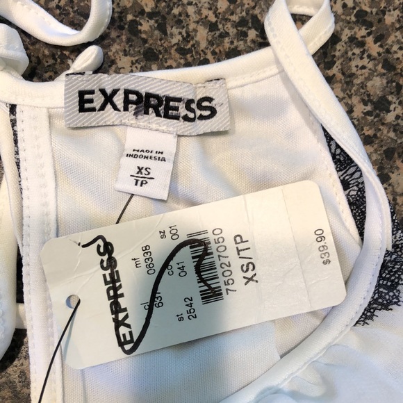 NWT Express Halter Top Striped Lace Print XS - Picture 4 of 8